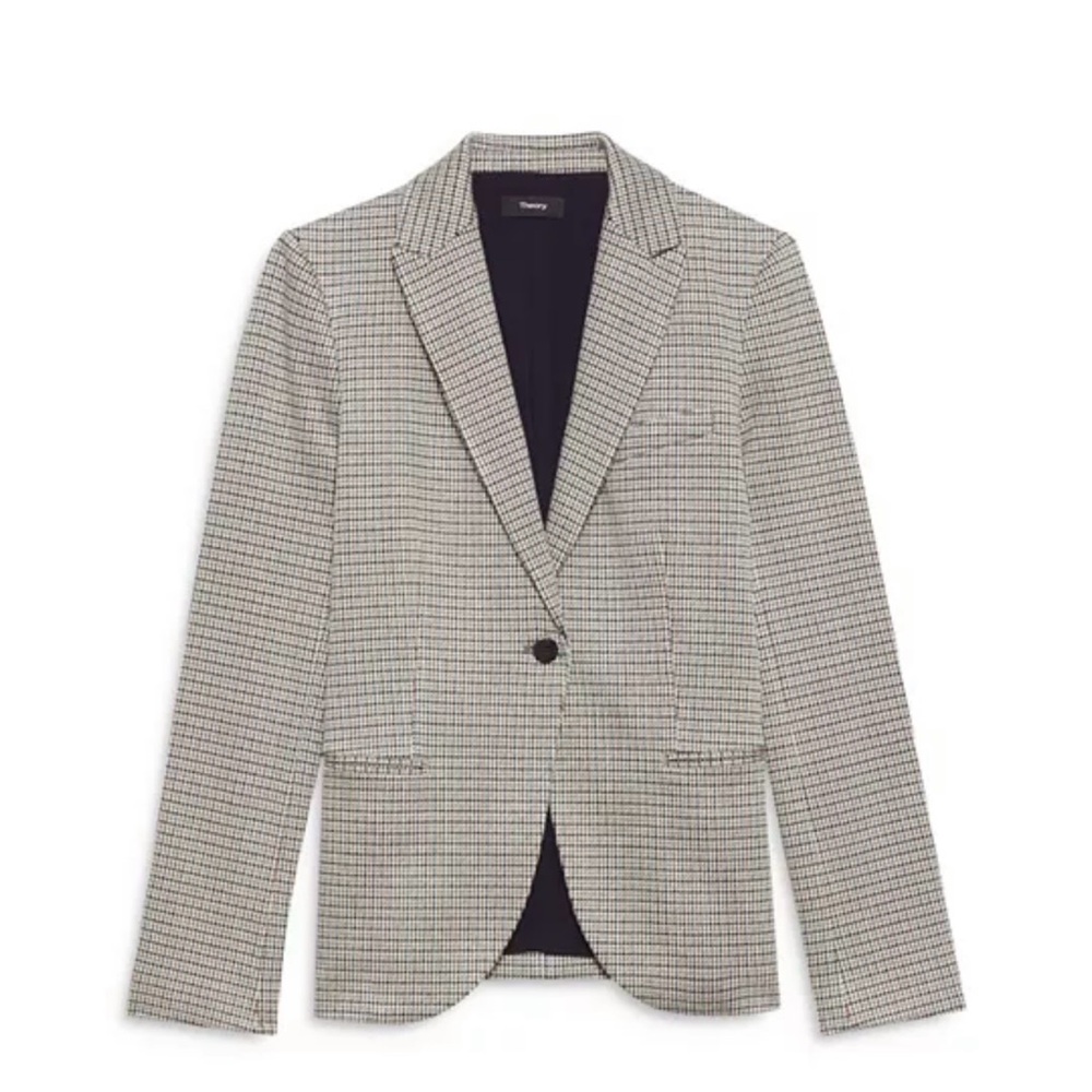 Theory Women's Checkered Houndstooth Staple Blazer